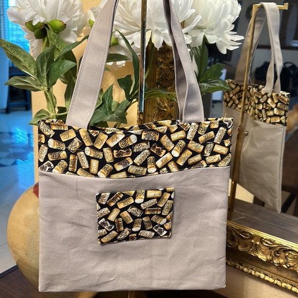Canvas Tote Cork Print - Picture 1 of 2
